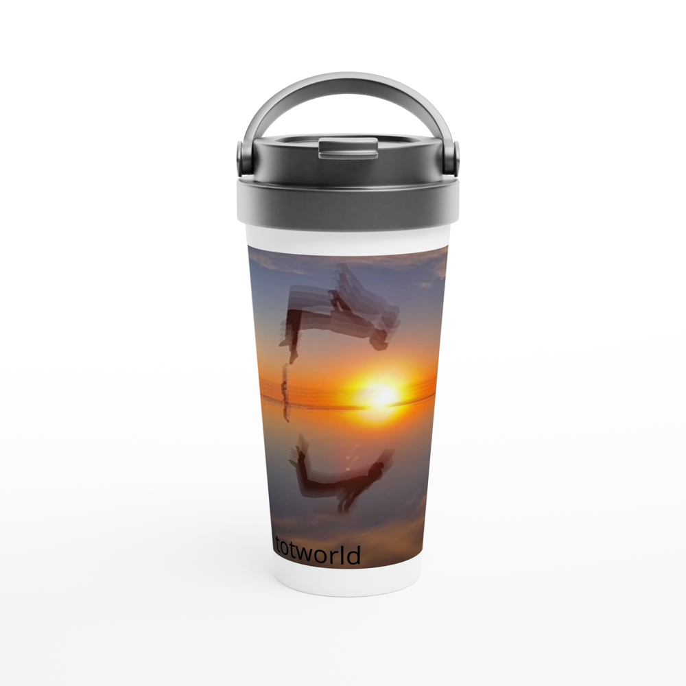 White 15oz Stainless Steel Travel Mug