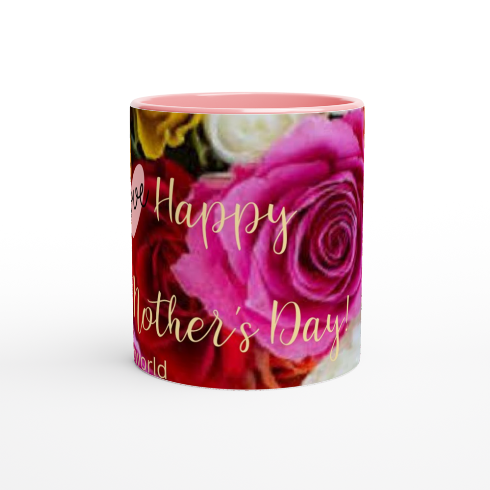 White 11oz Ceramic Mug with Color Inside