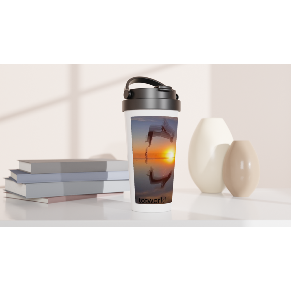 White 15oz Stainless Steel Travel Mug