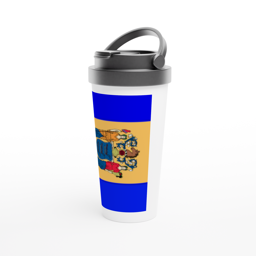 White 15oz Stainless Steel Travel Mug