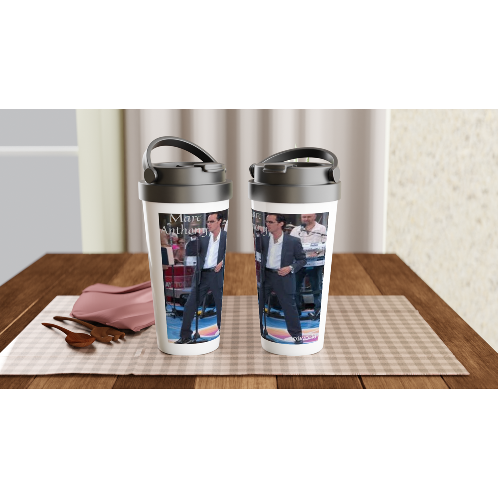 White 15oz Stainless Steel Travel Mug