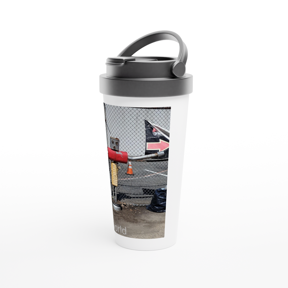 White 15oz Stainless Steel Travel Mug