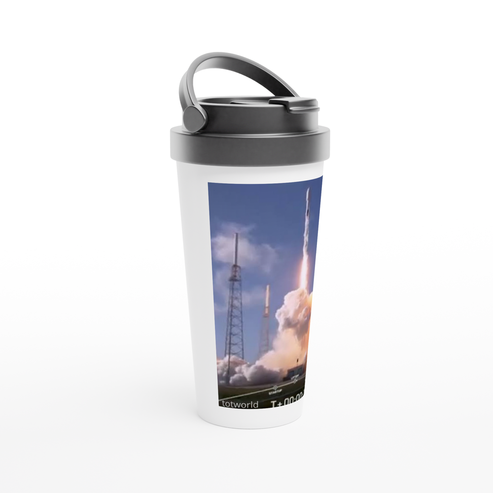 White 15oz Stainless Steel Travel Mug