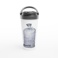 White 15oz Stainless Steel Travel Mug