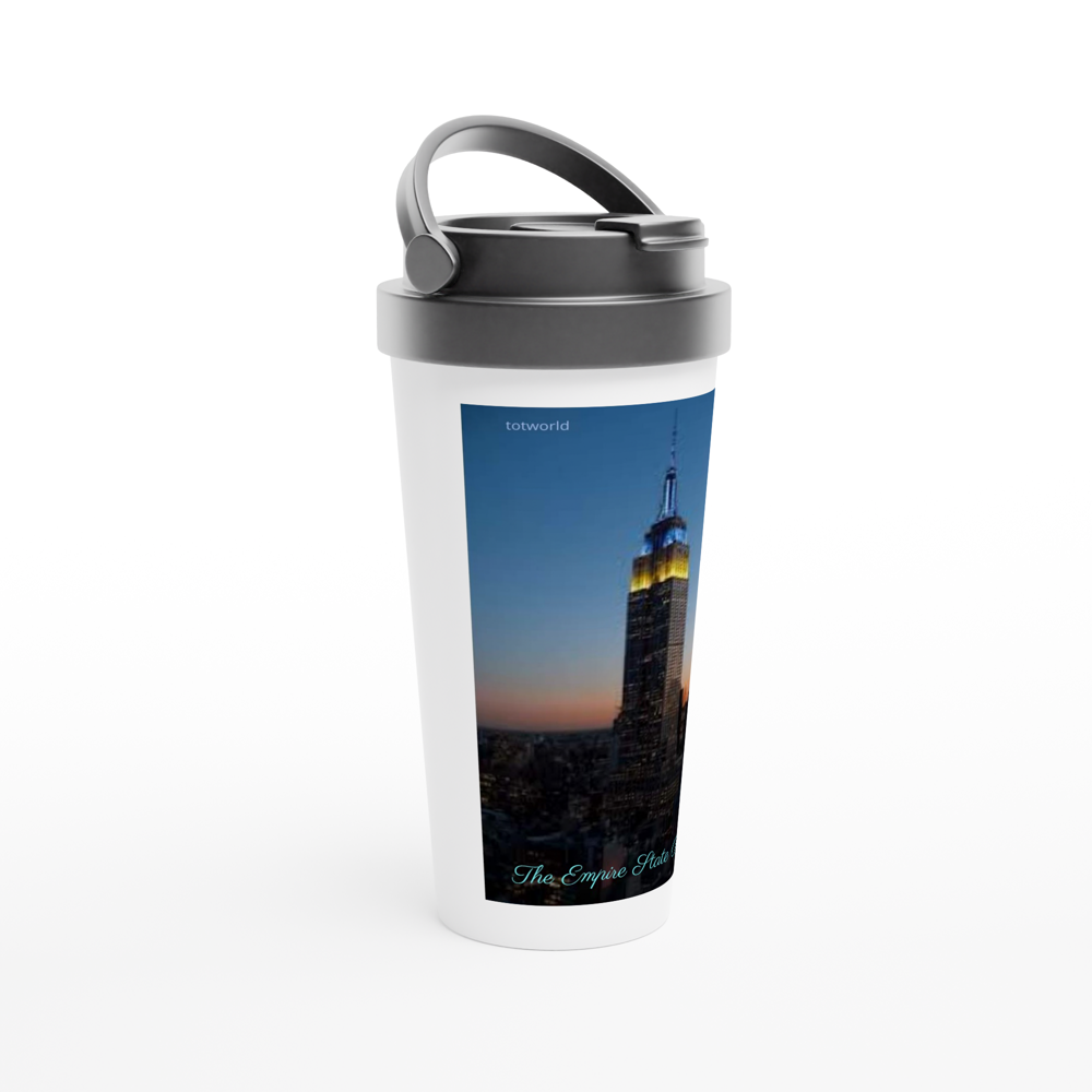 White 15oz Stainless Steel Travel Mug