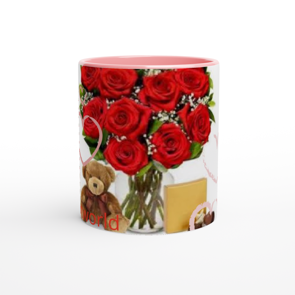 White 11oz Ceramic Mug with Color Inside