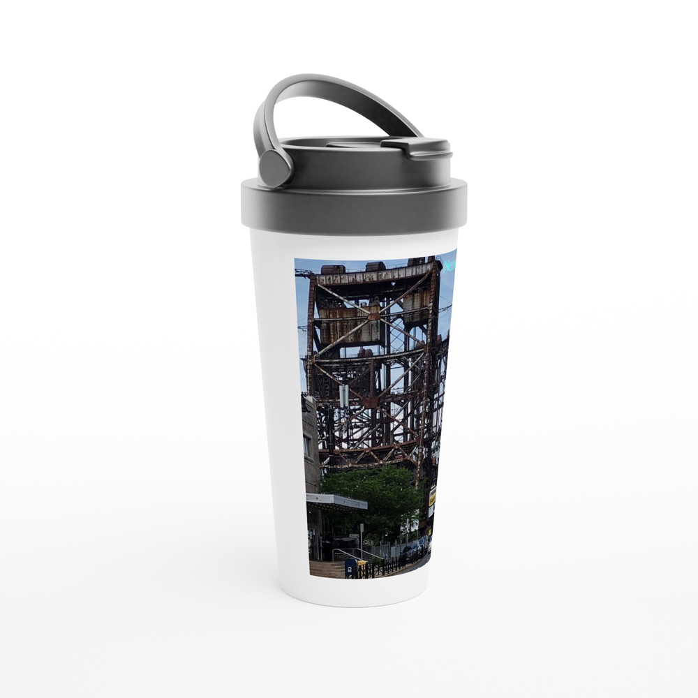 White 15oz Stainless Steel Travel Mug