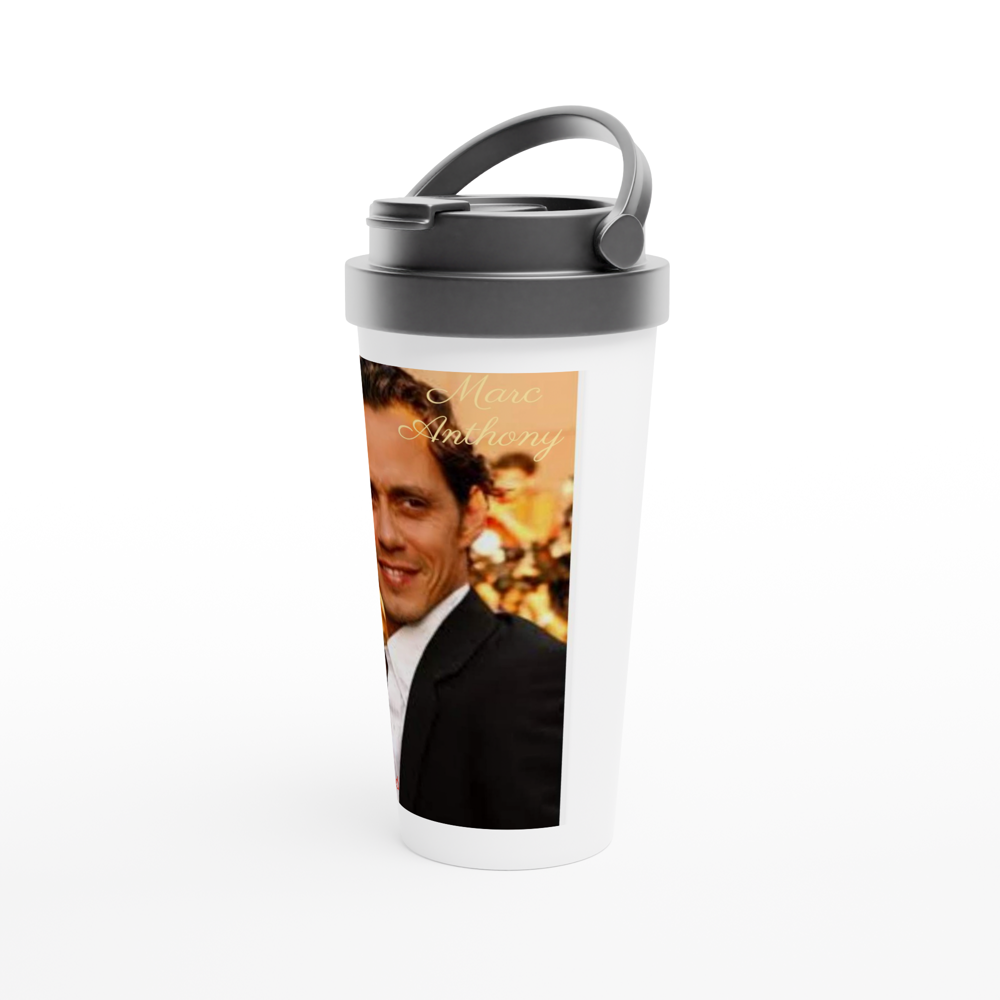White 15oz Stainless Steel Travel Mug