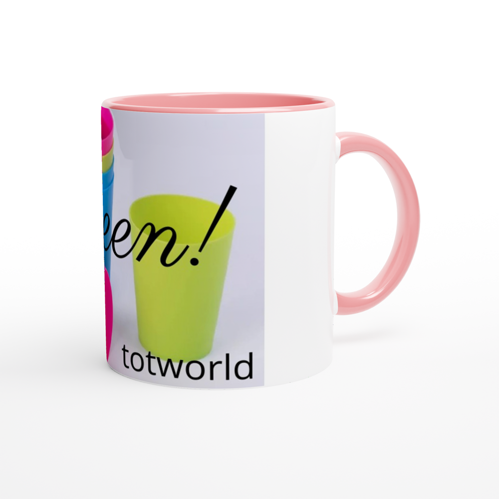 White 11oz Ceramic Mug with Color Inside