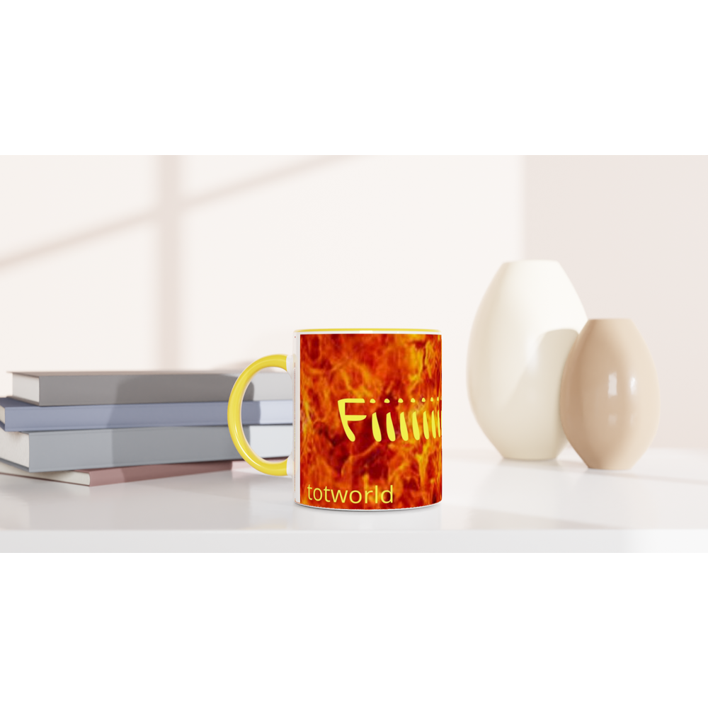 White 11oz Ceramic Mug with Color Inside