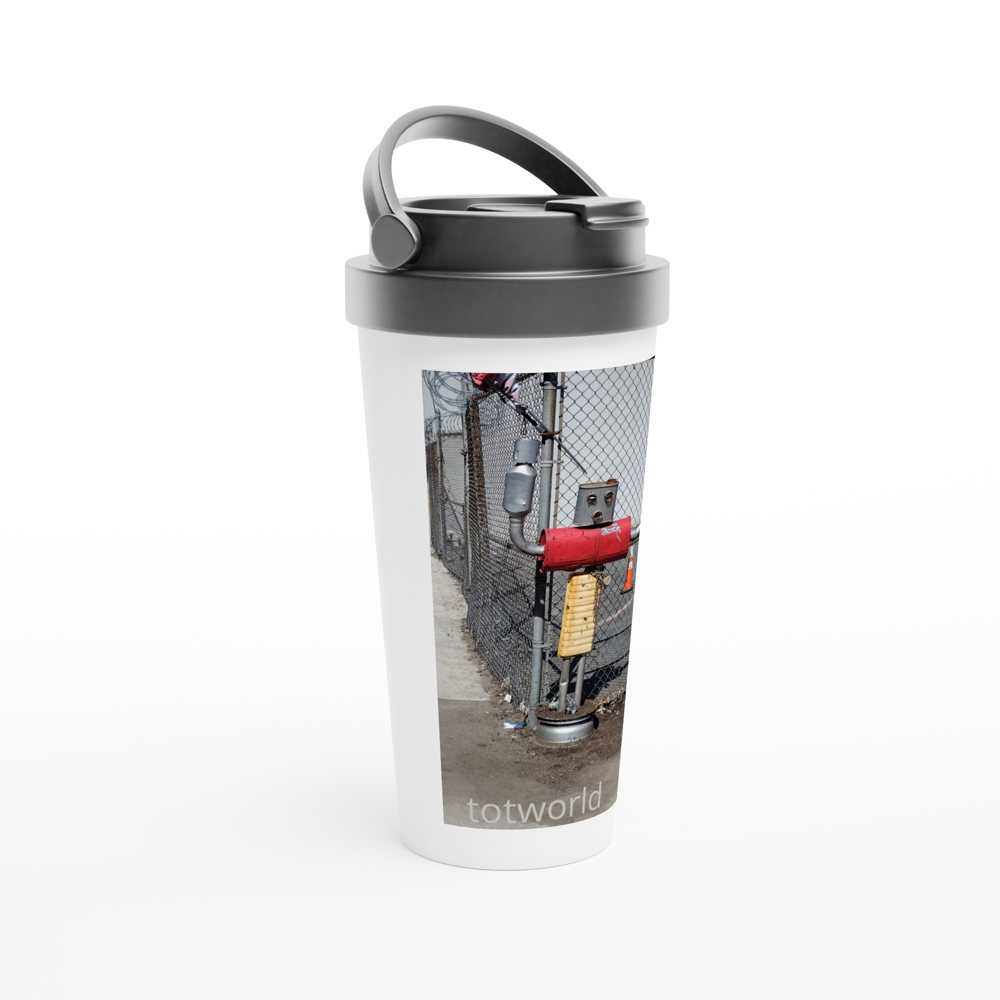 White 15oz Stainless Steel Travel Mug