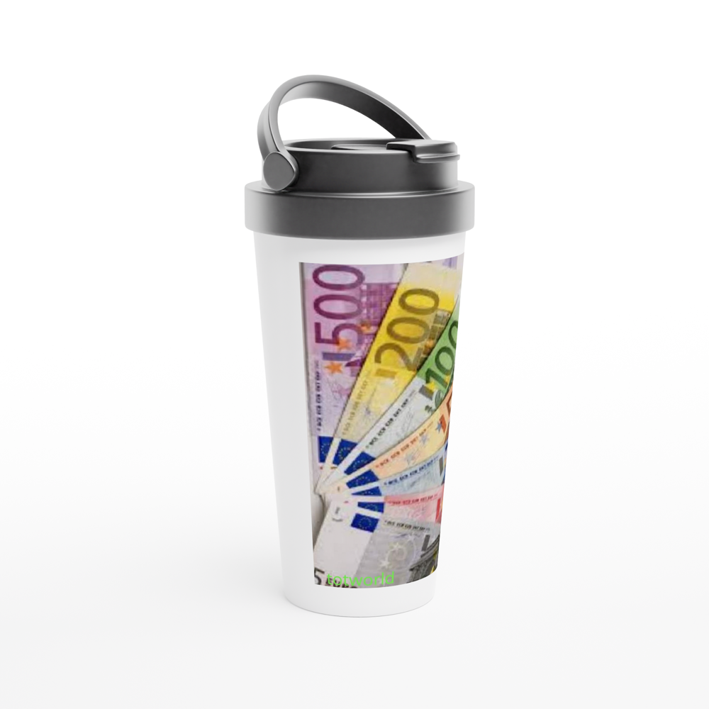 White 15oz Stainless Steel Travel Mug
