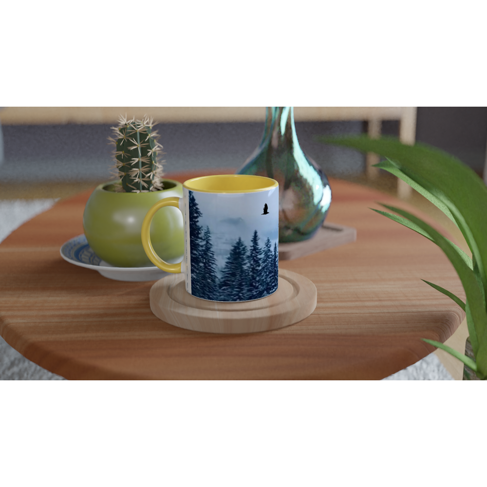 White 11oz Ceramic Mug with Color Inside