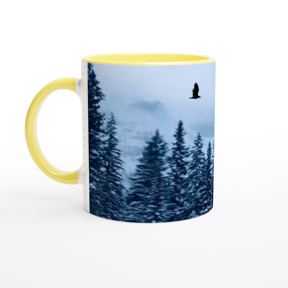 White 11oz Ceramic Mug with Color Inside