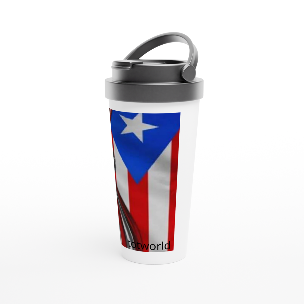 White 15oz Stainless Steel Travel Mug