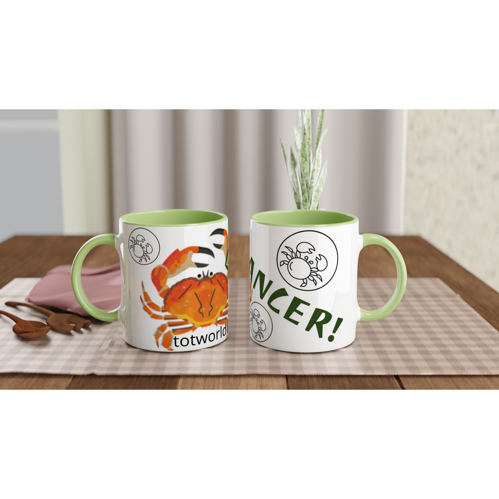 White 11oz Ceramic Mug with Color Inside