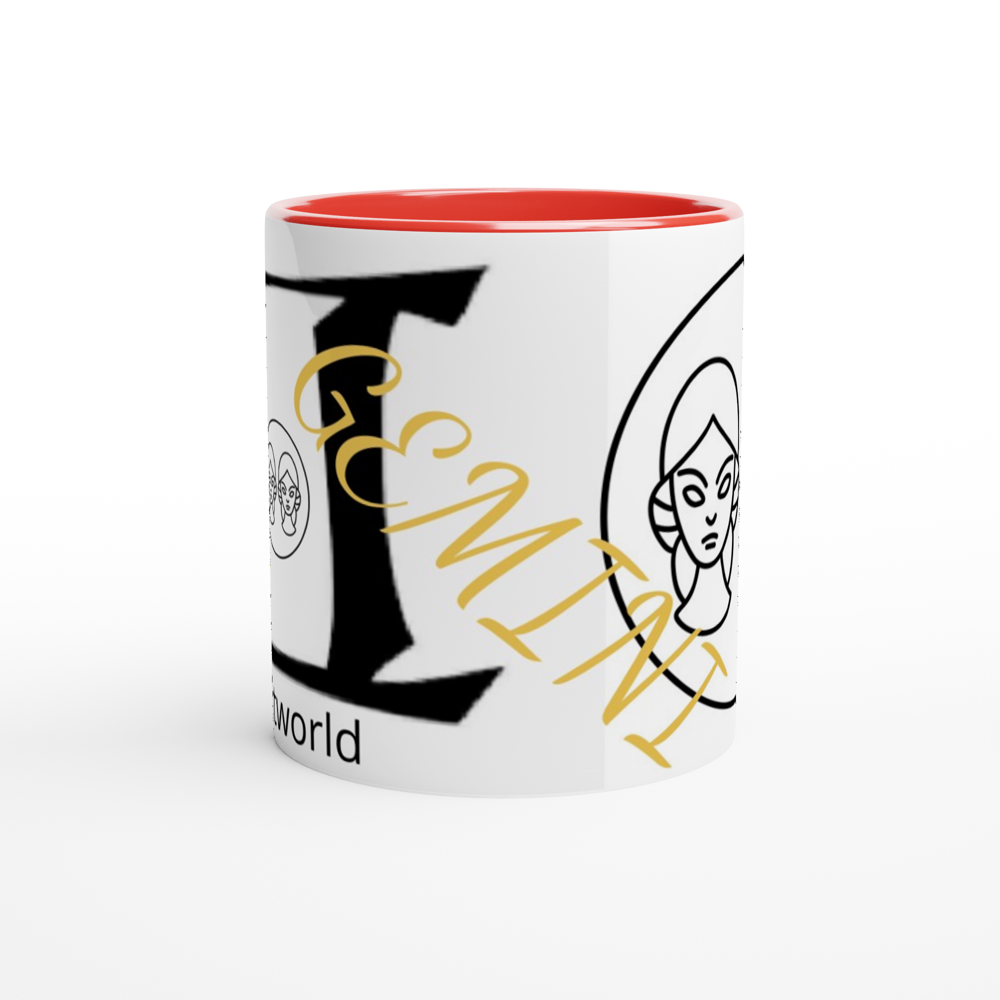 White 11oz Ceramic Mug with Color Inside