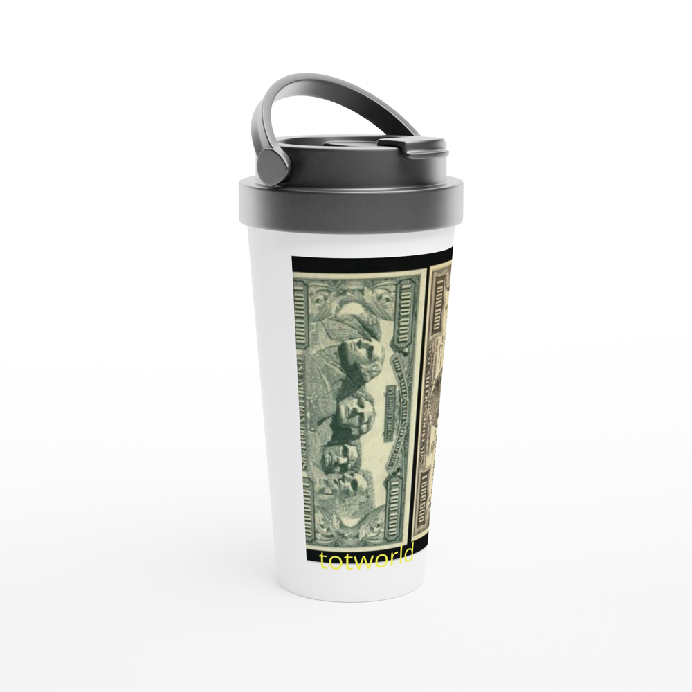 White 15oz Stainless Steel Travel Mug