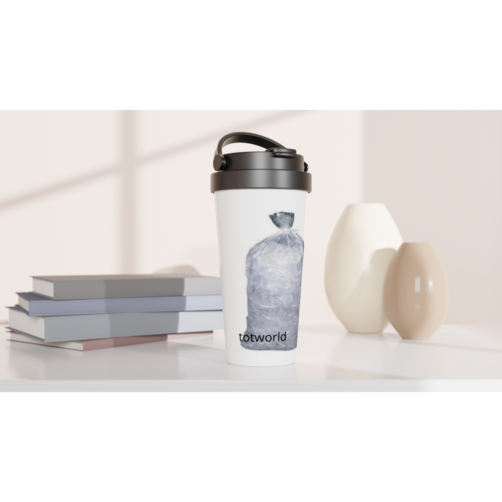 White 15oz Stainless Steel Travel Mug