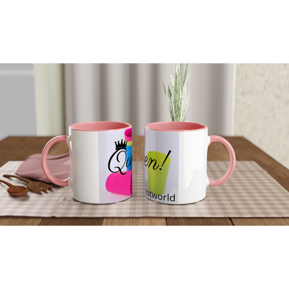 White 11oz Ceramic Mug with Color Inside