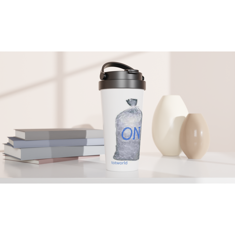 White 15oz Stainless Steel Travel Mug