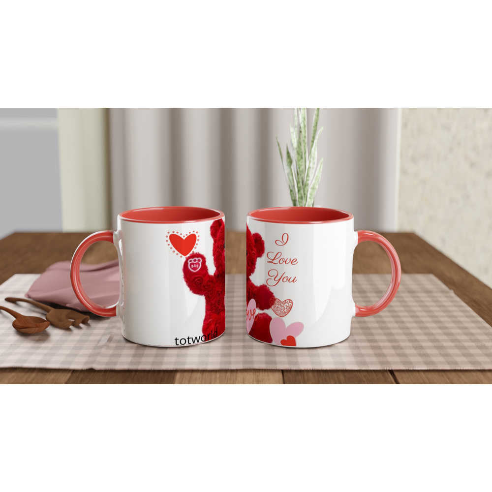 White 11oz Ceramic Mug with Color Inside