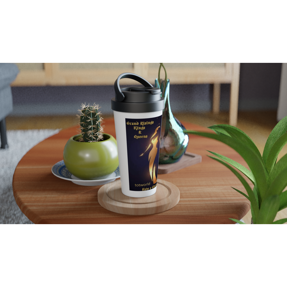 White 15oz Stainless Steel Travel Mug
