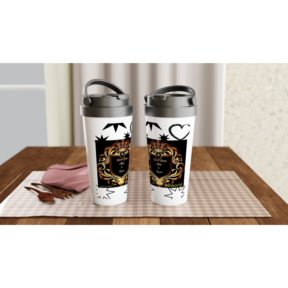 White 15oz Stainless Steel Travel Mug