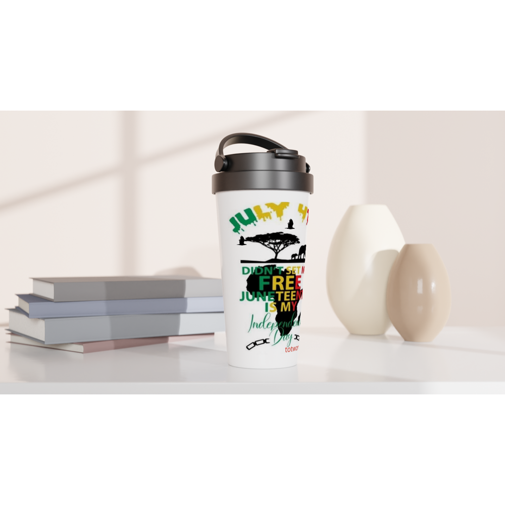 White 15oz Stainless Steel Travel Mug