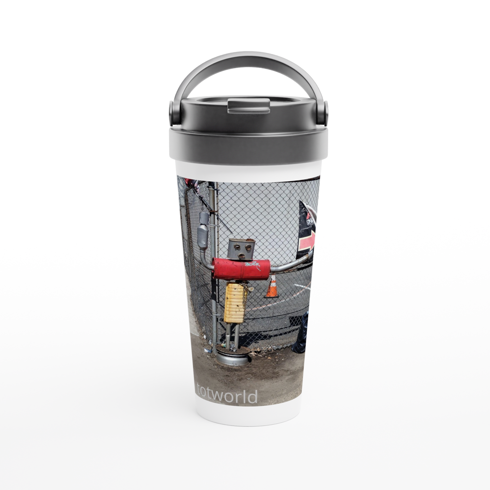 White 15oz Stainless Steel Travel Mug