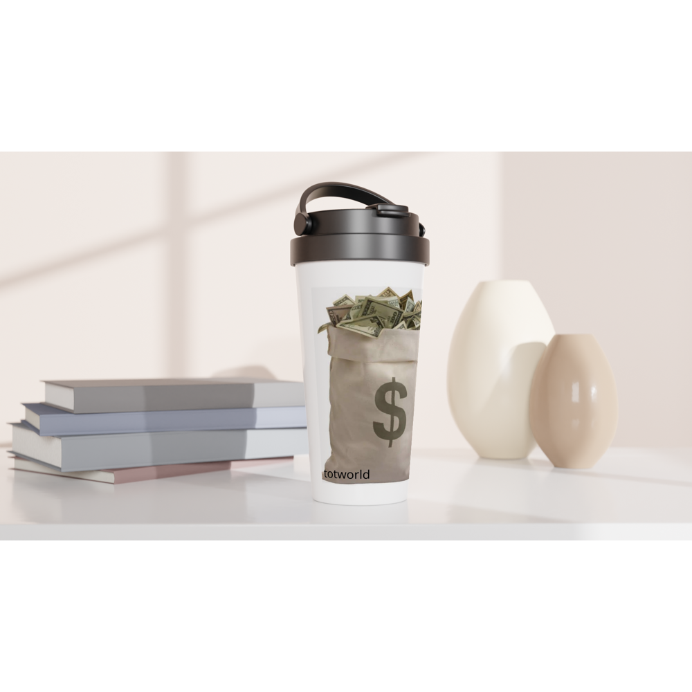White 15oz Stainless Steel Travel Mug