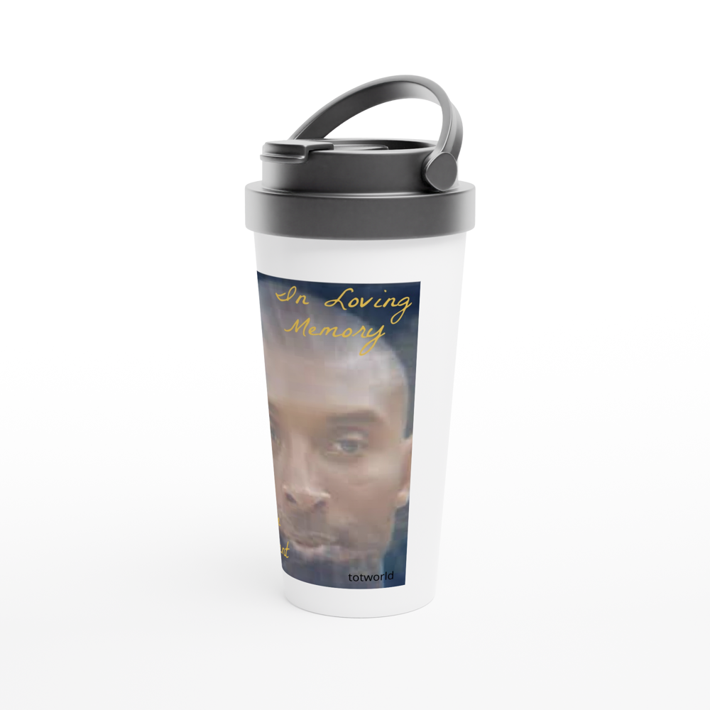 White 15oz Stainless Steel Travel Mug