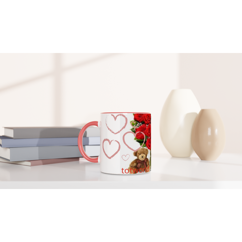White 11oz Ceramic Mug with Color Inside
