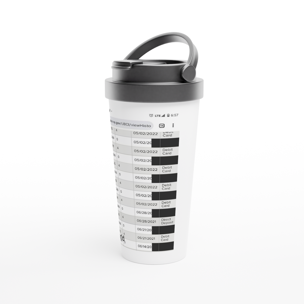 White 15oz Stainless Steel Travel Mug