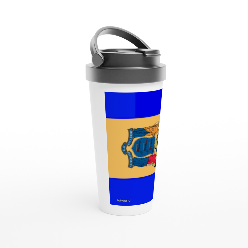 White 15oz Stainless Steel Travel Mug
