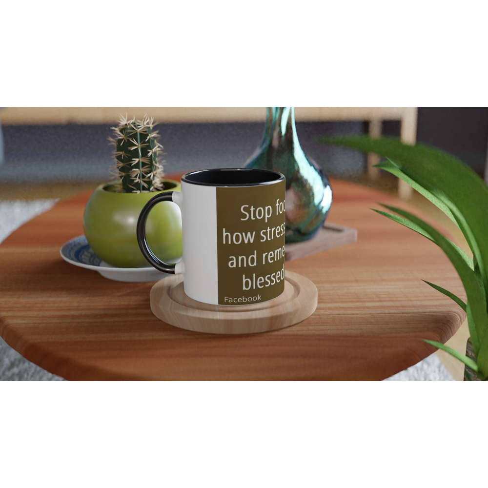 White 11oz Ceramic Mug with Color Inside