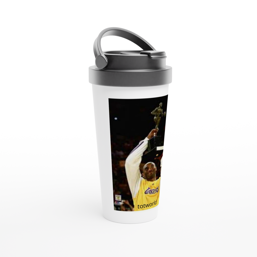 White 15oz Stainless Steel Travel Mug
