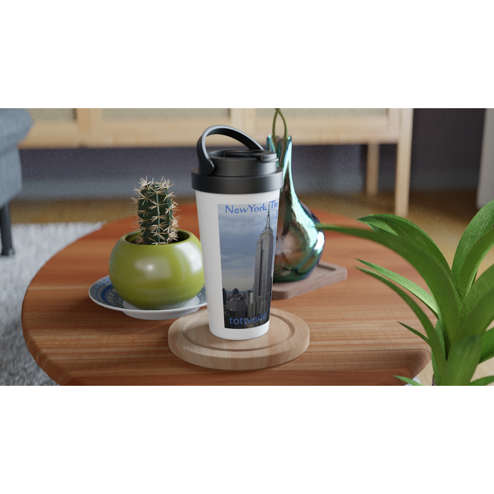 White 15oz Stainless Steel Travel Mug