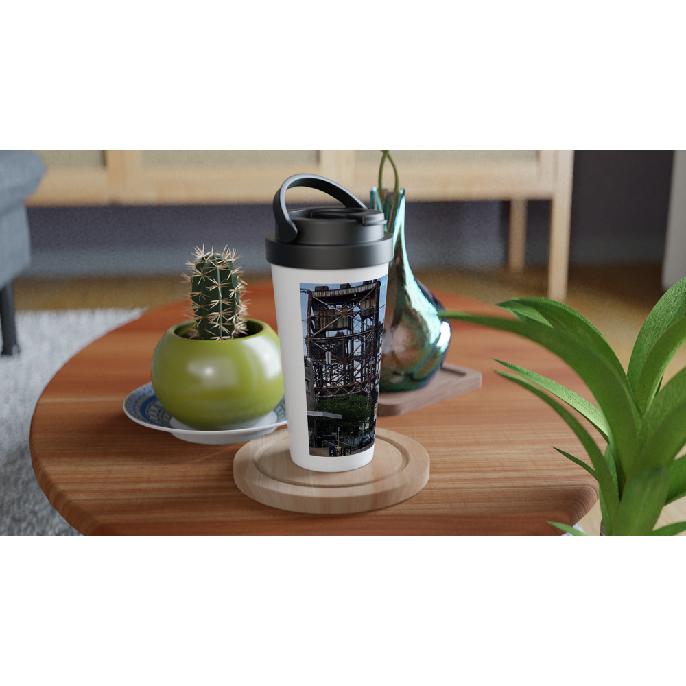 White 15oz Stainless Steel Travel Mug