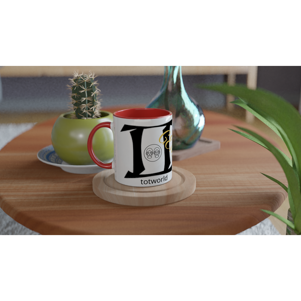 White 11oz Ceramic Mug with Color Inside
