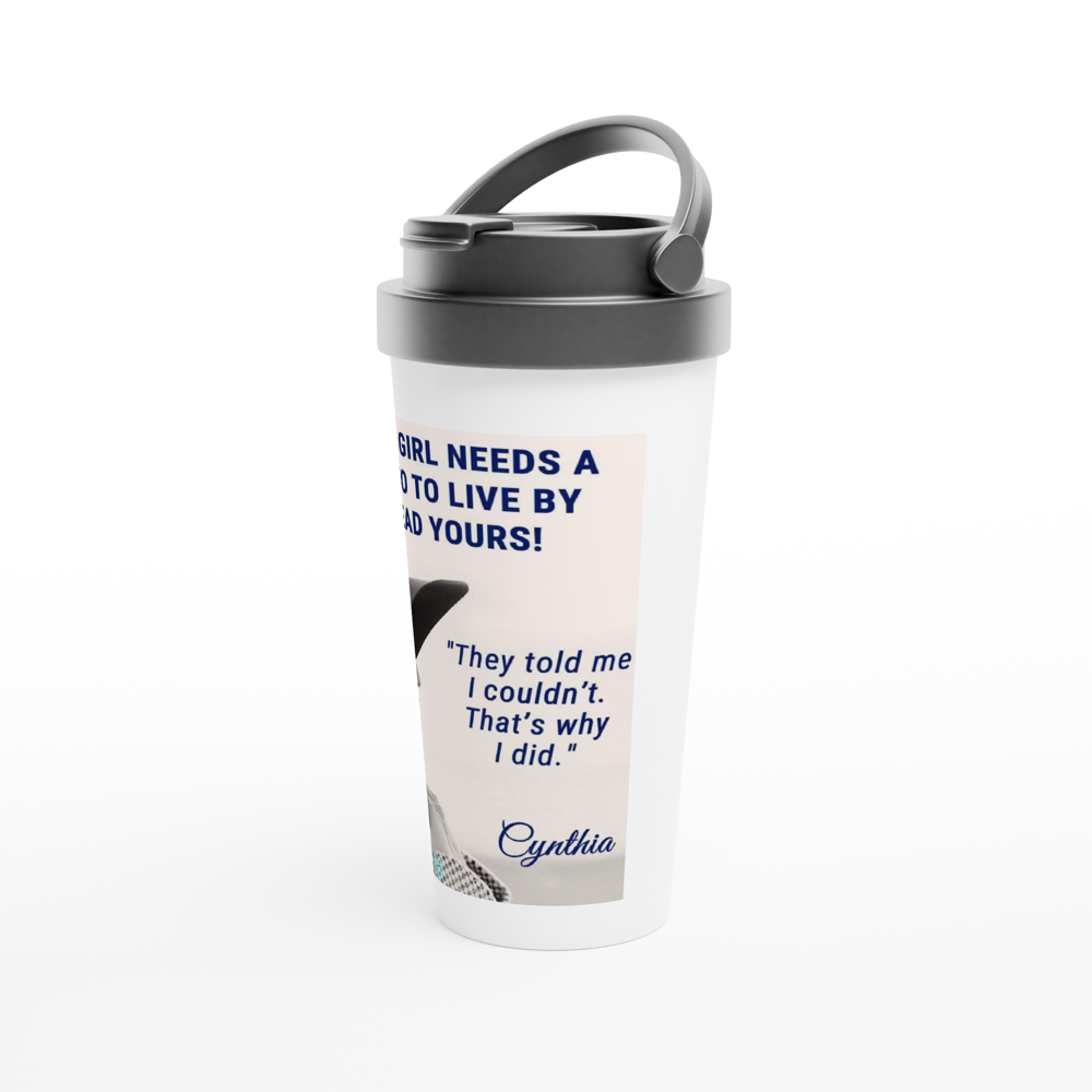 White 15oz Stainless Steel Travel Mug