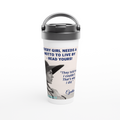 White 15oz Stainless Steel Travel Mug