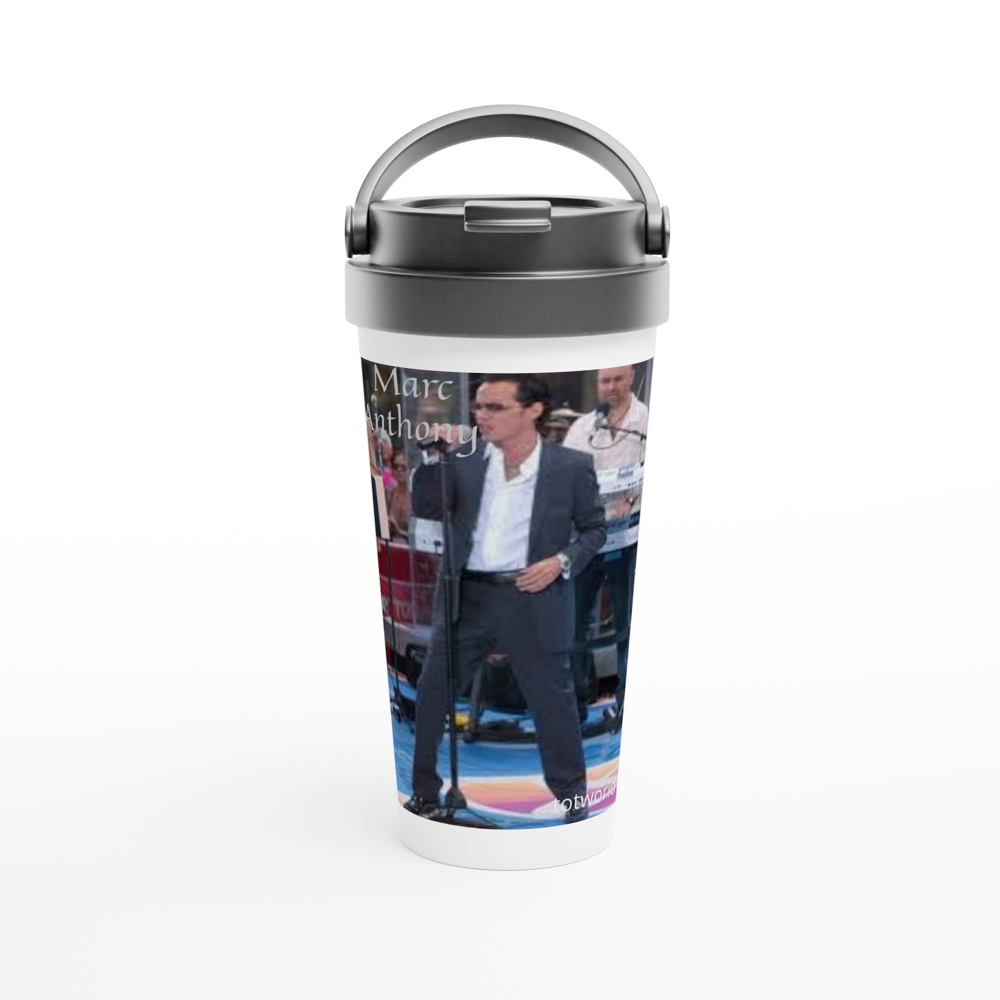 White 15oz Stainless Steel Travel Mug