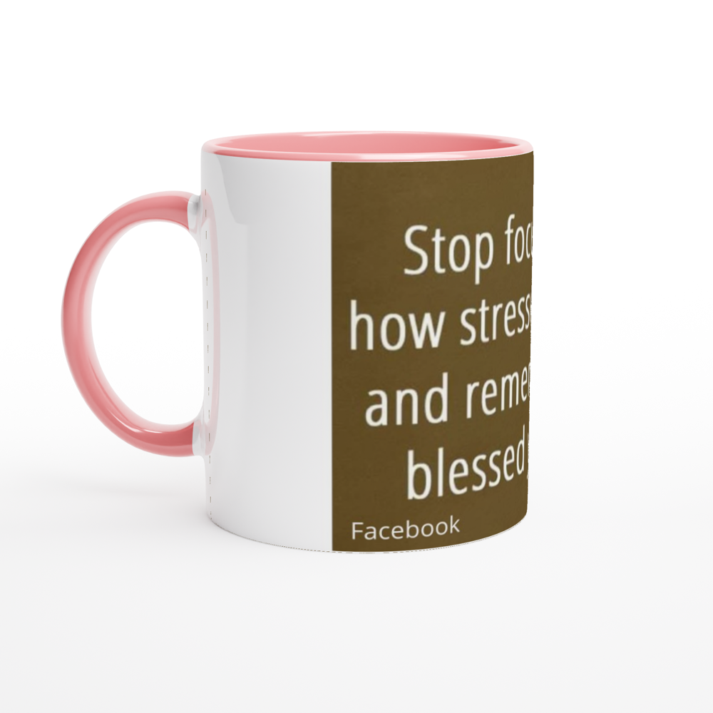 White 11oz Ceramic Mug with Color Inside