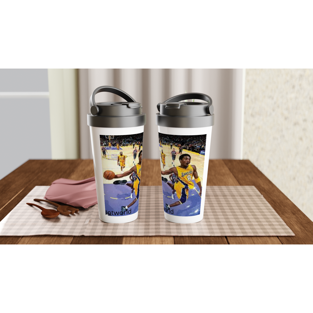 White 15oz Stainless Steel Travel Mug