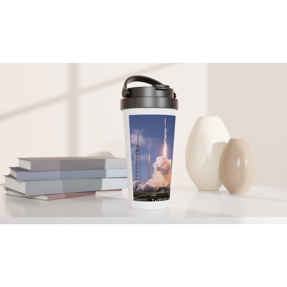White 15oz Stainless Steel Travel Mug