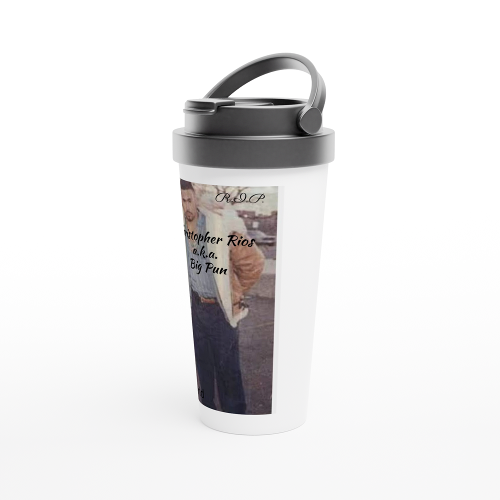 White 15oz Stainless Steel Travel Mug