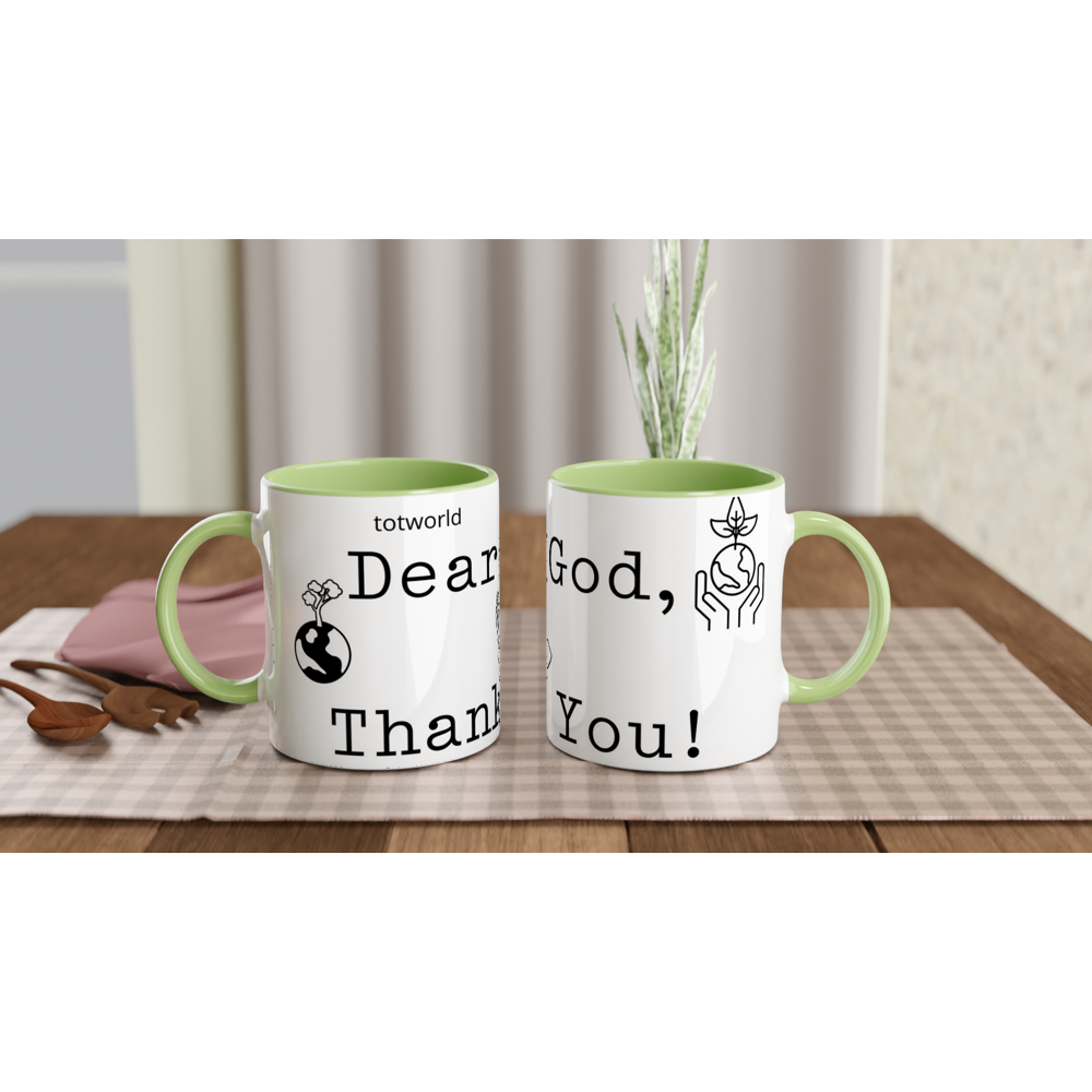 White 11oz Ceramic Mug with Color Inside