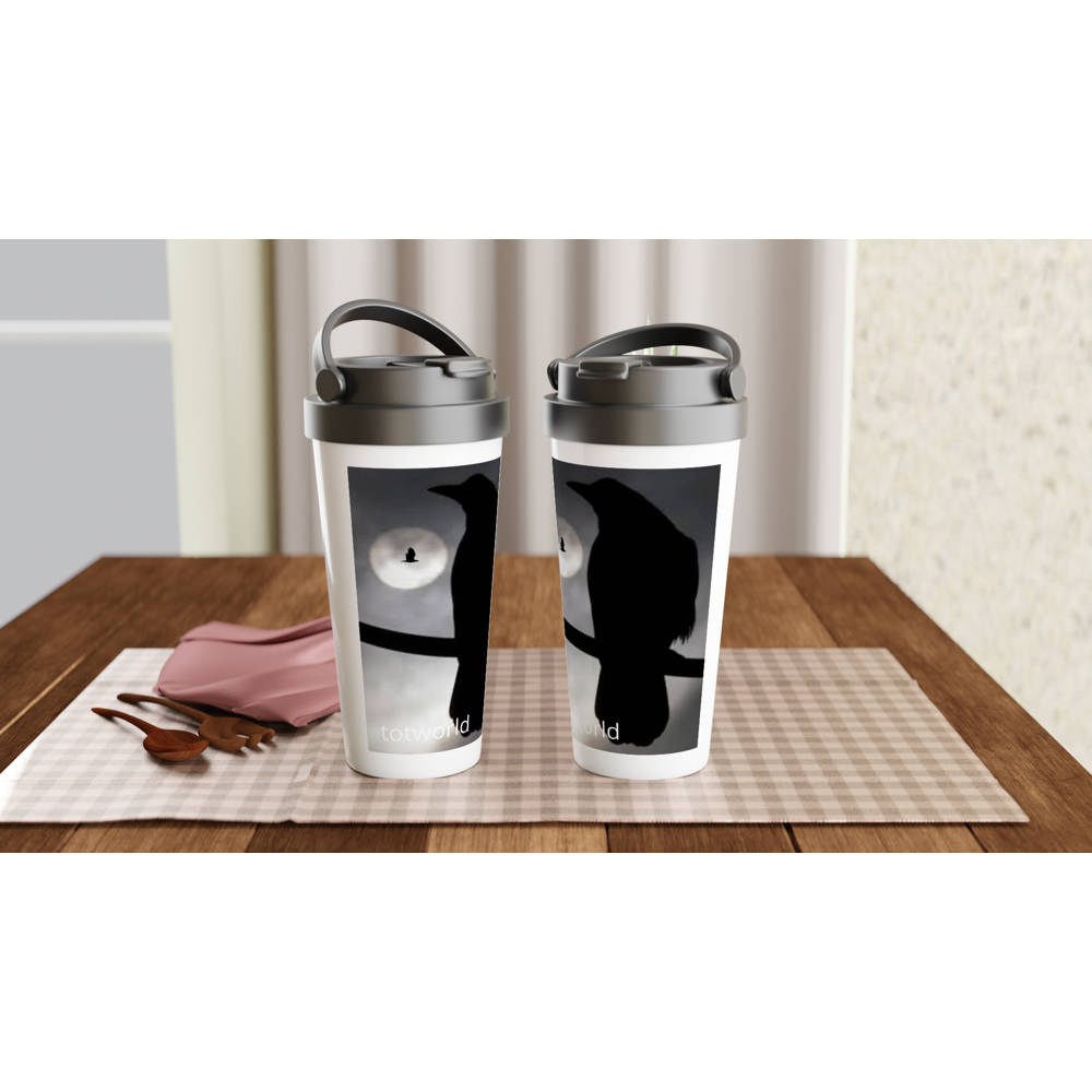 White 15oz Stainless Steel Travel Mug