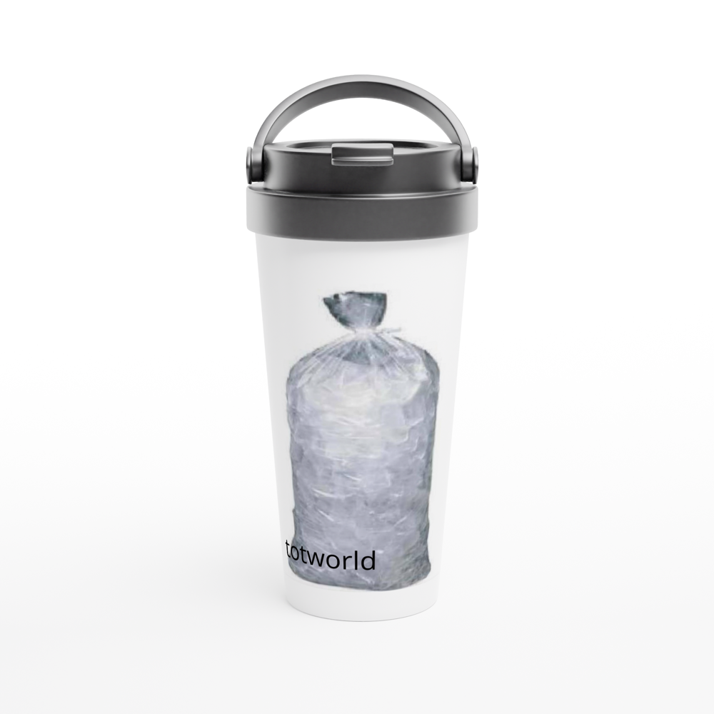 White 15oz Stainless Steel Travel Mug